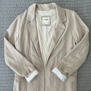 Abercrombie & Fitch Open-Front Lightweight Blazer in Taupe, Size M
